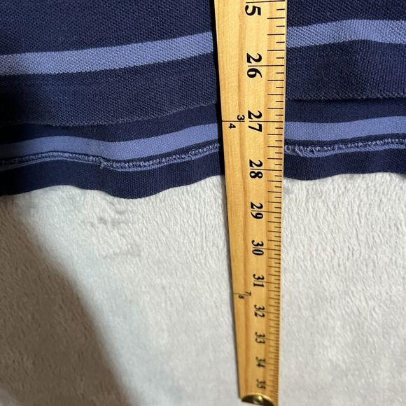 Polo Ralph Lauren Custom Fit Blue Striped‎ Short Sleeve Polo Shirt Men's Large - Picture 8 of 8